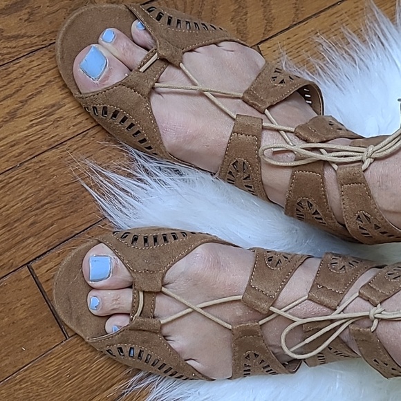 Rampage Caesar Gladiator Sandal Brown Microsuede Women's 9.5 10 - Picture 2 of 7